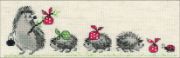 Picture of RIOLIS Counted Cross Stitch Kit 9.5"X3.25" Hedgehogs (14 Count)