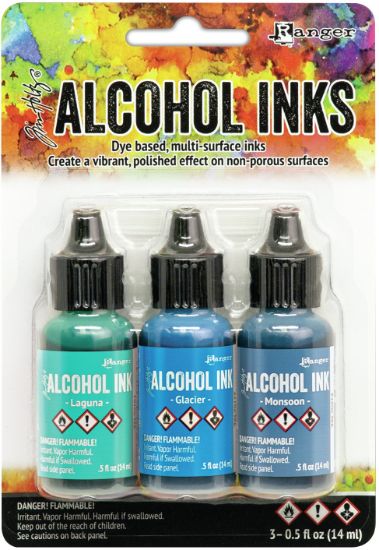 Picture of Tim Holtz Alcohol Ink .5oz 3/Pkg Teal/Blue Spectrum