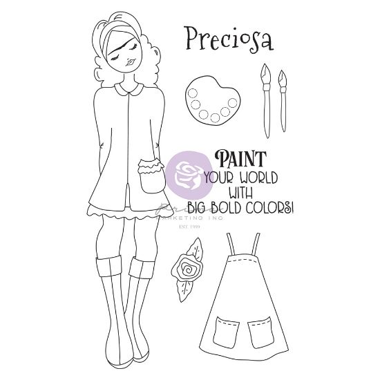 Picture of Prima Marketing Julie Nutting Mixed Media Cling Rubber Stamp-Frida