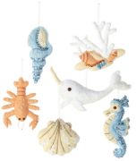 Picture of Bucilla Felt Ornaments Applique Kit Set Of 6 Seashore Santa