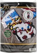 Picture of Bucilla Felt Stocking Applique Kit 18" Long Christmas Village W/Lights