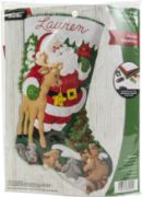 Picture of Bucilla Felt Stocking Applique Kit 18" Long Forest Greetings 