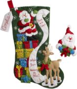 Picture of Bucilla Felt Stocking Applique Kit 18" Long The List