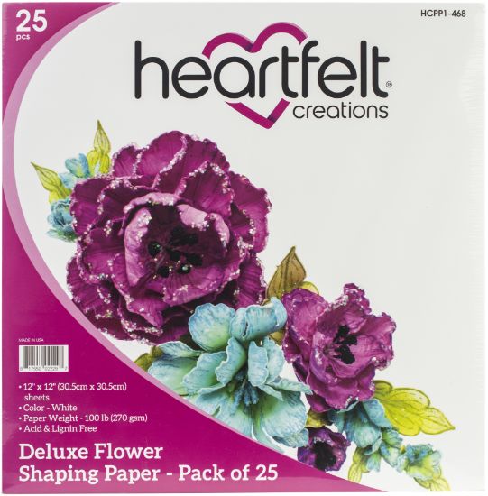 Picture of Heartfelt Creations Flower Shaping Paper 12"X12" 25/Pkg White 
