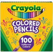 Picture of Crayola® Long Barrel Colored Woodcase Pencils, 3.3 mm, 100 Assorted Colors/Set