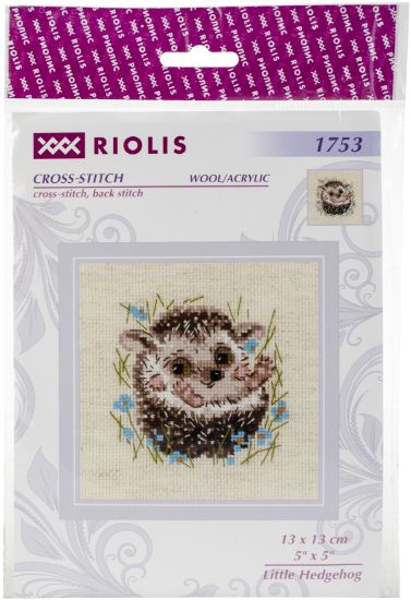 Picture of RIOLIS Counted Cross Stitch Kit 5"X5" Hedgehog (14 Count)