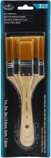 Picture of Royal & Langnickel(R) Gold Talkon Flat Brush Set 3/Pkg 
