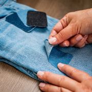 Picture of Peel N Stick Reusable Patches 3"X2" 8/Pkg Assorted Denim