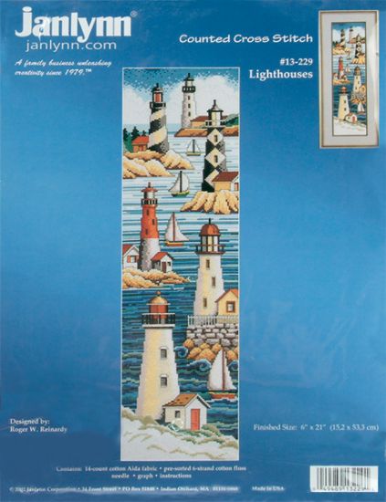 Picture of Lighthouses Counted Cross Stitch Kit 6"X21" 14 Count