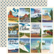 Picture of Road Trip Double-Sided Cardstock 12"X12"-3"X4" Journaling Cards
