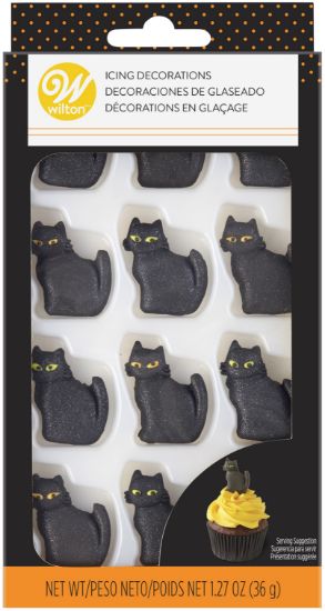 Picture of Royal Icing Decorations 12/Pkg Black Cat
