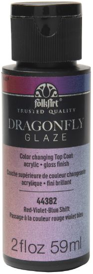 Picture of Folkart Dragonfly Glaze Topcoat 2.5oz Red/Violet/Blue