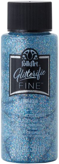 Picture of FolkArt Glitterific Fine Glitter Paint 2oz Aqua