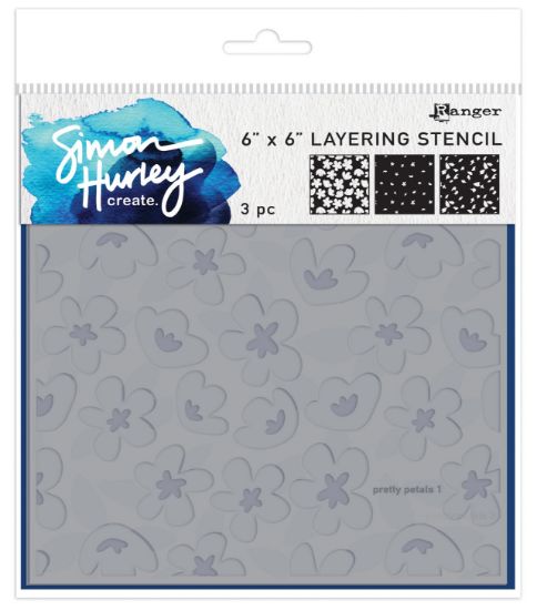 Picture of Simon Hurley create. Stencil 6"X6"-Pretty Petals