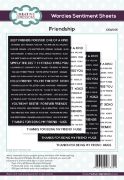 Picture of Creative Expressions Wordies Sentiment Sheets 6"X8" 4/Pkg-Friendship