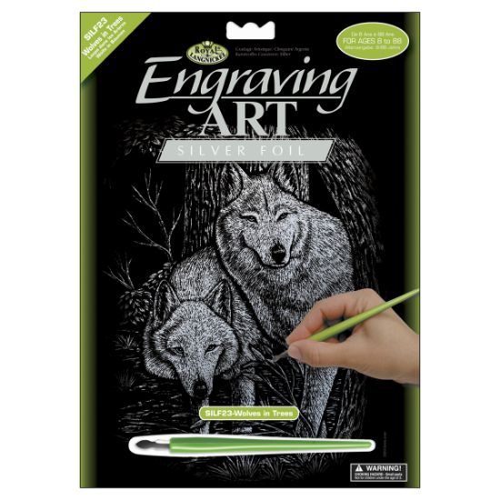 Picture of Silver Foil Engraving Art Kit 8"X10" Wolves In The Trees