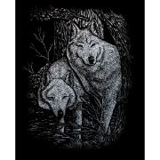 Picture of Silver Foil Engraving Art Kit 8"X10" Wolves In The Trees