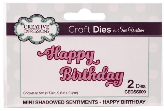 Picture of Creative Expressions Craft Dies By Sue Wilson Shadowed Sentiments-Happy Birthday