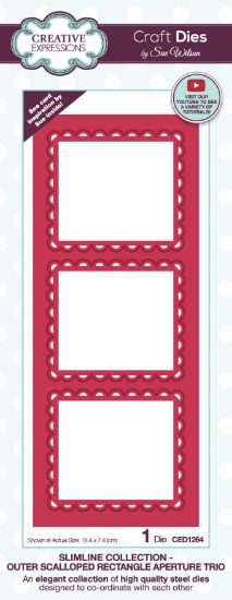 Picture of Creative Expressions Craft Dies By Sue Wilson-Slimline- Outer Scalloped Rectangle