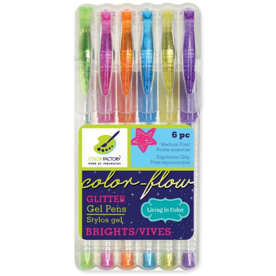 Picture of Living In Color Color-Flow Glitter Gel Pen Set 6/Pkg Brights