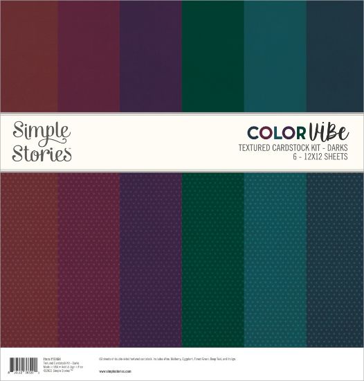 Picture of Simple Stories Color Vibe Textured Cardstock Kit 12"X12"-Darks