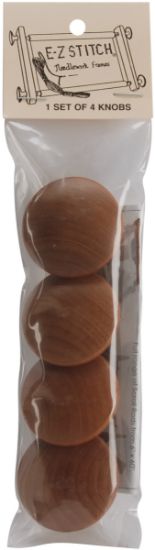 Picture of Oak E-Z Stitch Frame Knobs 4/Pkg