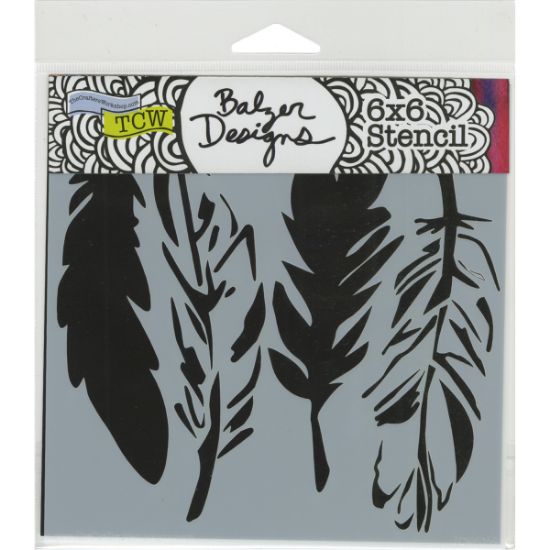 Picture of Crafter's Workshop Template 6"X6" 4 Feathers