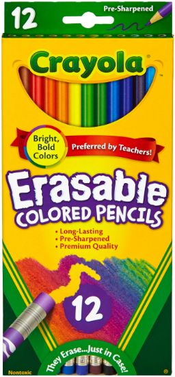 Picture of Crayola Erasable Colored Pencils 12/Pkg Long
