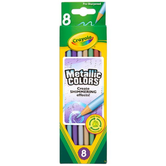 Picture of Crayola Metallic Colored Pencils 8/Pkg Long
