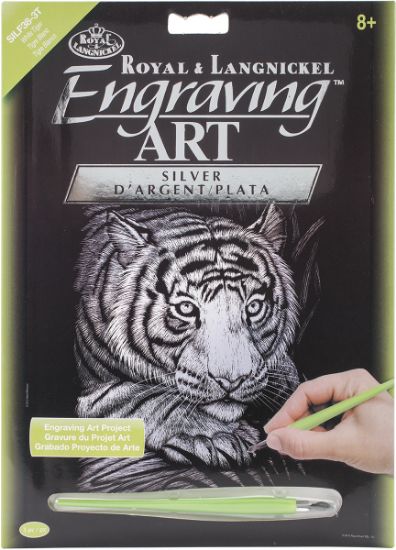 Picture of Silver Foil Engraving Art Kit 8"X10" White Tiger