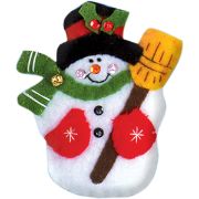 Picture of Snowman & Broom Ornament Felt Applique Kit 3"X4"