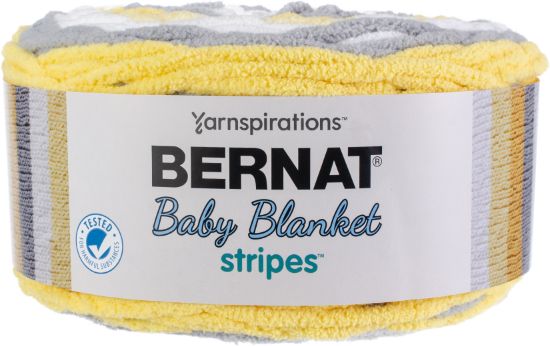 Picture of Bernat Bernat Baby Blanket Stripes Yarn Sunshine