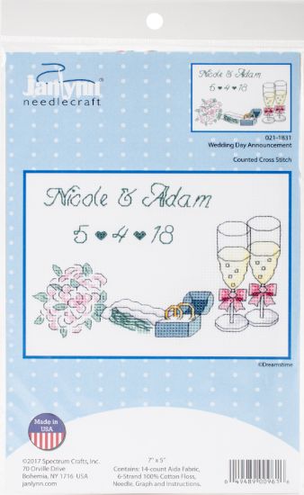 Picture of Wedding Day Counted Cross Stitch Kit 7"X5" 14 Count