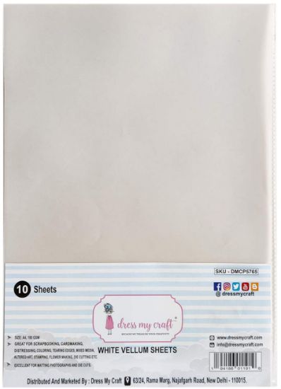 Picture of Dress My Craft Vellum 180gsm 8.25"X11.75" 10/Pkg-White