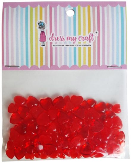 Picture of Dress My Craft Water Droplet Embellishments 8g-Red Heart - Assorted Sizes