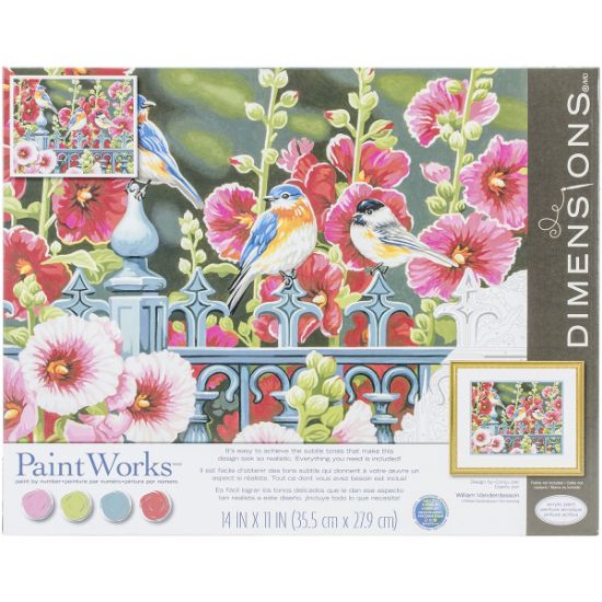 Picture of Paint Works Paint By Number Kit 14"X11" Hollyhock Gate