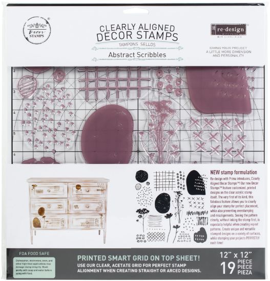 Picture of Prima Marketing Re-Design Decor Clear Cling Stamps 12"X12" Abstract Scribbles