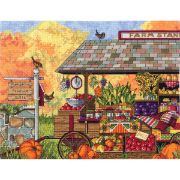 Picture of Buck's County Farm Stand Counted Cross Stitch Kit 16"X12" 14 Count