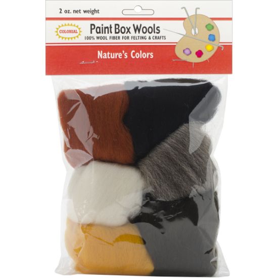 Picture of Paint Box Wools .33oz 6/Pkg Nature-Bge/Ecru/Gry/Brn/Wht/Blk
