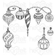 Picture of Heartfelt Creations Cling Rubber Stamp Set-Sparkling Holiday Ornaments