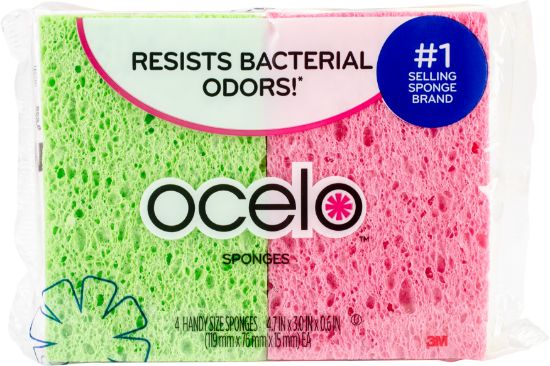 Picture of ocelo™ O-Cel-O Sponge w/3M Stayfresh Technology, 4 7/10 x 3 x 3/5, 4/Pack