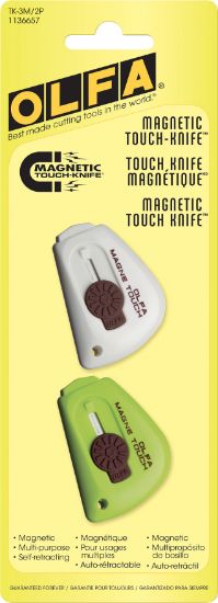Picture of OLFA Magentic Touch Knife 2/Pkg Green/White