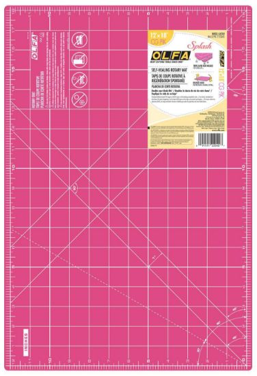 Picture of OLFA Splash Gridded Cutting Mat 12"X18" Fairy Floss Pink