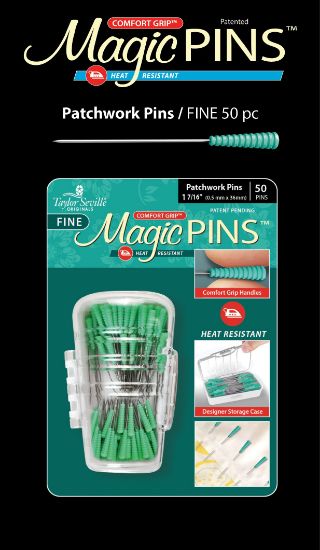 Picture of Taylor Seville Fine Magic Pins - Patchwork 50/Pkg W//Designer Storage Case