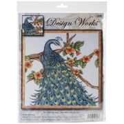 Picture of Peacock Counted Cross Stitch Kit 14"X14" 14 Count