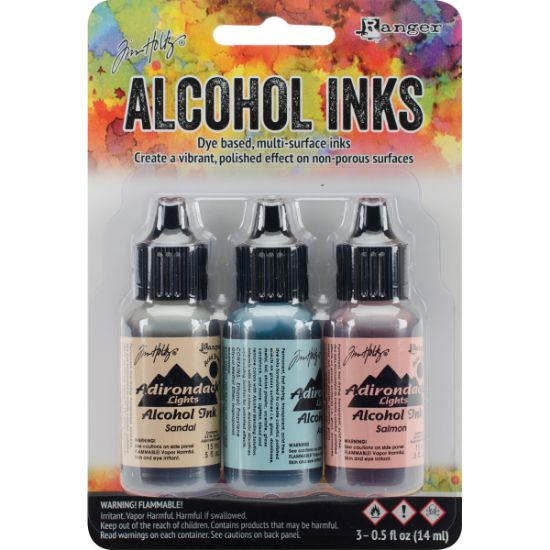 Picture of Tim Holtz Alcohol Ink .5oz 3/Pkg Lakeshore-Sandal/Aqua/Salmon