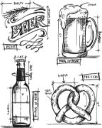 Picture of Tim Holtz Cling Stamps 7"X8.5" Beer Blueprint