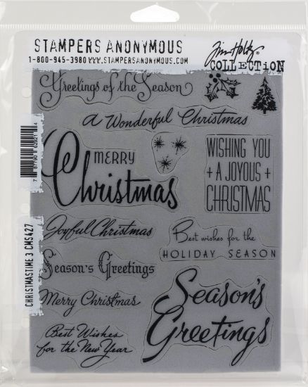 Picture of Tim Holtz Cling Stamps 7"X8.5" Christmastime #3