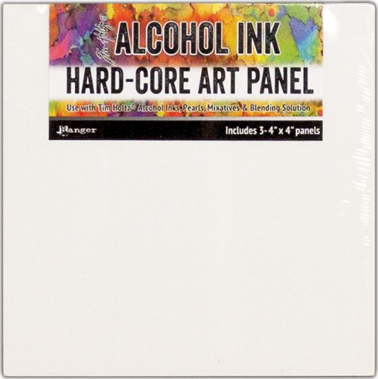 Picture of Tim Holtz Alcohol Ink Hard Core Art Panel 4"X4" 3/Pkg 