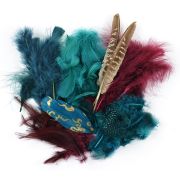 Picture of Packaged Feathers 7g Teal, Wood & Jasper